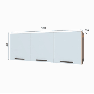 Muble Mural 3 puertas 120x45x31 cm blanco Fika