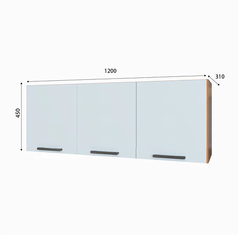Mueble Mural 3 puertas 120x31x45 cm blanco Fika