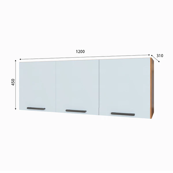 Mueble Mural 3 puertas 120x31x45 cm blanco Fika 2