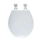 Asiento WC de Madera redondo con bisagra plástica 1