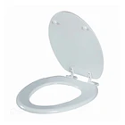 Asiento WC de Madera redondo con bisagra plástica 2
