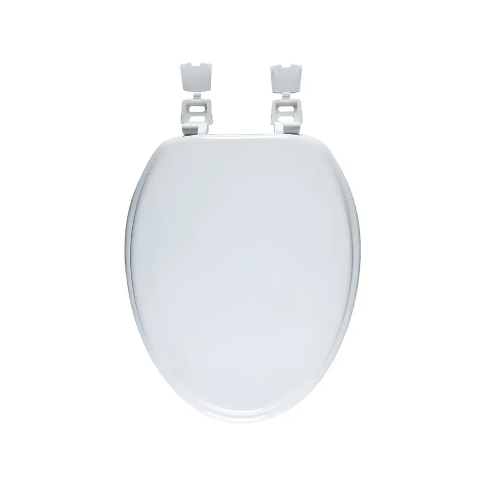 Asiento WC de Madera Elongado con bisagra plástica 1