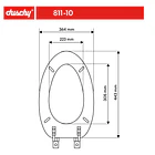 Asiento WC de Madera Elongado con bisagra plástica 5