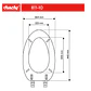Asiento WC de Madera Elongado con bisagra plástica - Miniatura 5