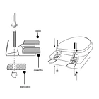 Asiento WC de Madera Elongado con bisagra plástica 4
