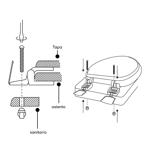 Asiento WC de Madera Elongado con bisagra plástica 4