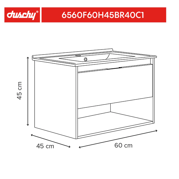 Mueble Vanitorio 60X45X45 cm Olmo BR40 Boras 5