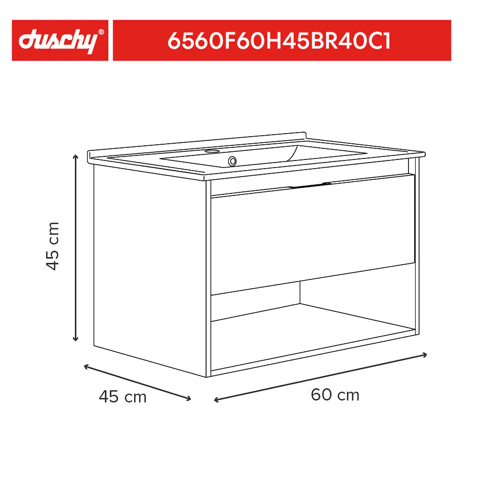 Mueble Vanitorio 60X45X45 cm Olmo BR40 Boras 5