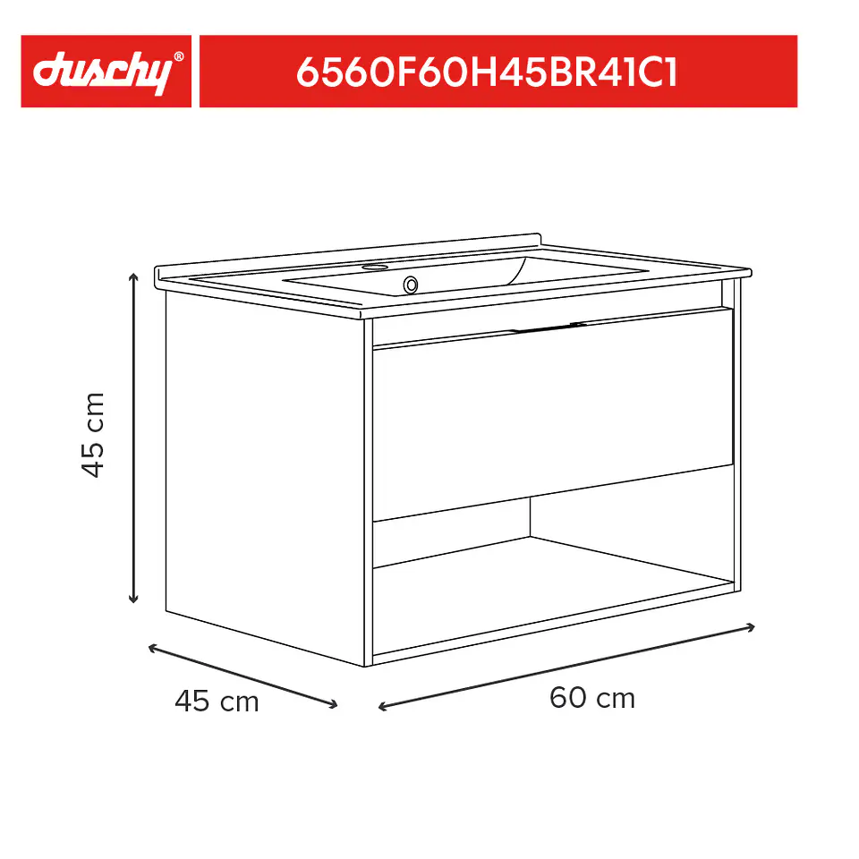 Mueble Vanitorio 60X45X45 cm Fresno BR41 Boras 5