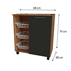 Mueble multi uso con frutero y 1 puerta 68x77x38 cm Gris Fika 3