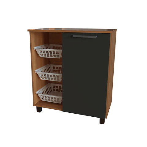 Mueble multi uso con frutero y 1 puerta 68x77x38 cm Gris Fika