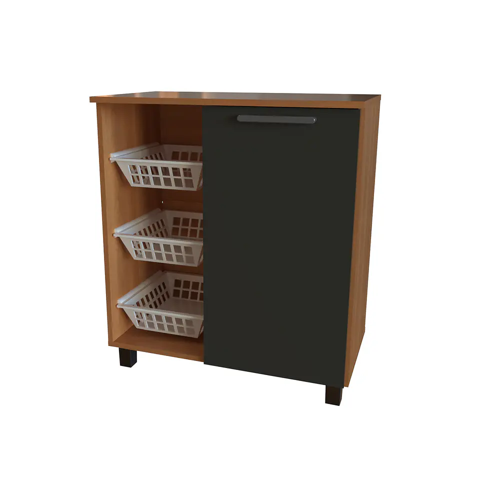 Mueble multi uso con frutero y 1 puerta 68x77x38 cm Gris Fika 1