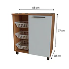 Mueble multi uso con frutero y 1 puerta 68x77x38 cm blanco Fika 2