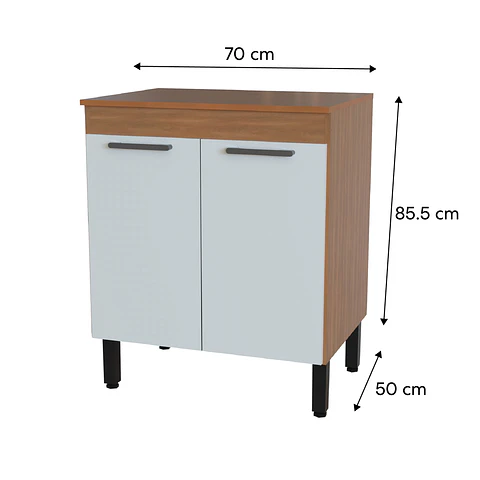 Mueble base 2 puertas 70x52x85.5 cm blanco Fika