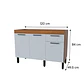 Mueble base sin cubierta 3 puertas 1 cajon 120x49.5x84 cm blanco Fika - Miniatura 2