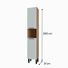 Mueble Torre despensa 2 puertas 35x200x31 cm Blanco Firenze 2