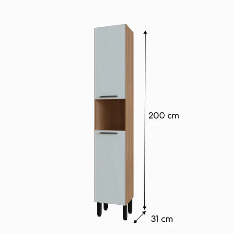 Mueble Torre despensa 2 puertas 35x200x31 cm Blanco Firenze