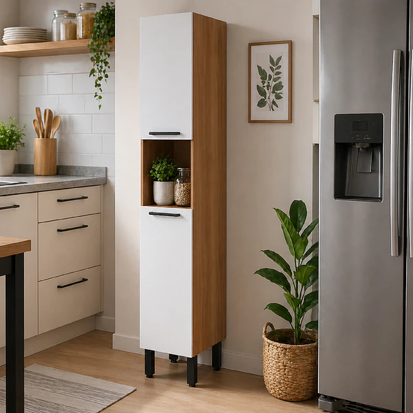 Mueble Torre despensa 2 puertas 35x200x31 cm Blanco Firenze 3