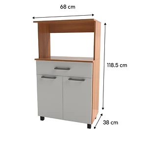 Mueble Multiuso 2 puertas 1 cajón 68x118.5x38 cm para Microondas blanco Fika
