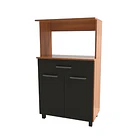Mueble Multiuso 2 puertas 1 cajón 68x118.5x38 cm para Microondas Gris Fika 1