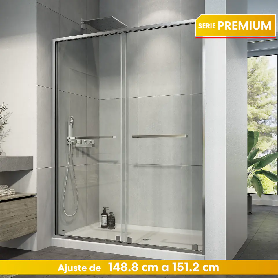 Mampara Corredera Frontal Doble PREMIUM 150 cm 1