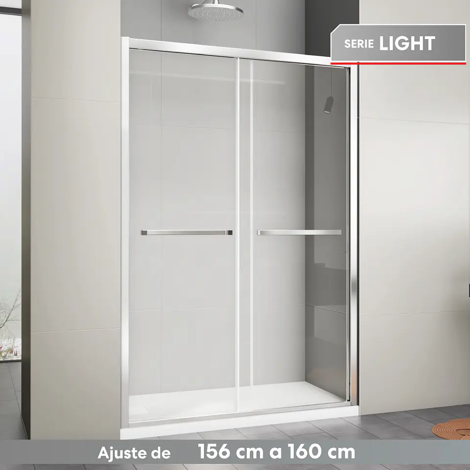 Mampara Corredera Frontal Doble 160x190 cm Light 1