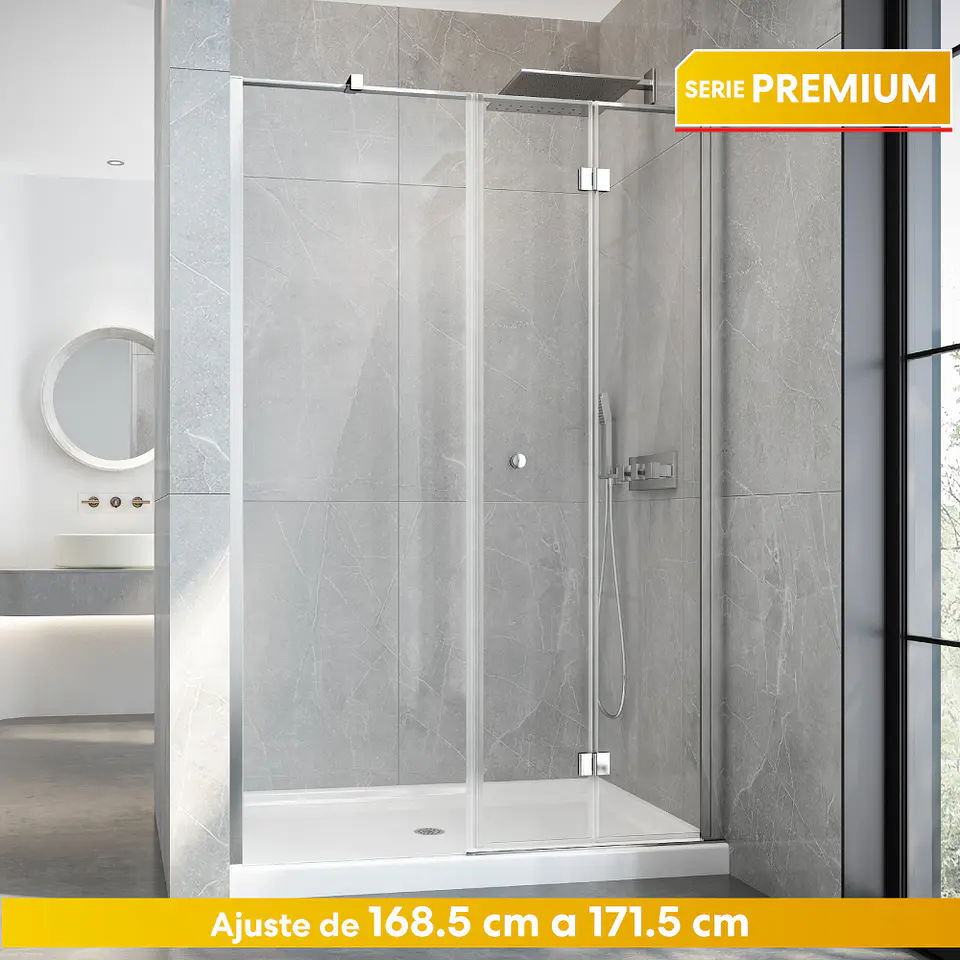 Set Mampara Plegable con Hoja fija para cierre de 170x190 cm 6 mm espesor 1