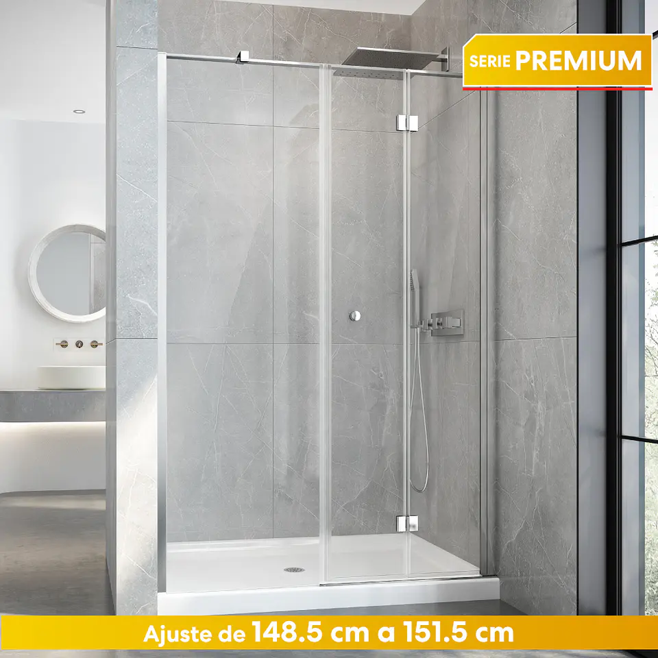 Set Mampara Plegable con Hoja fija para cierre de 150x190 cm 6 mm espesor 1