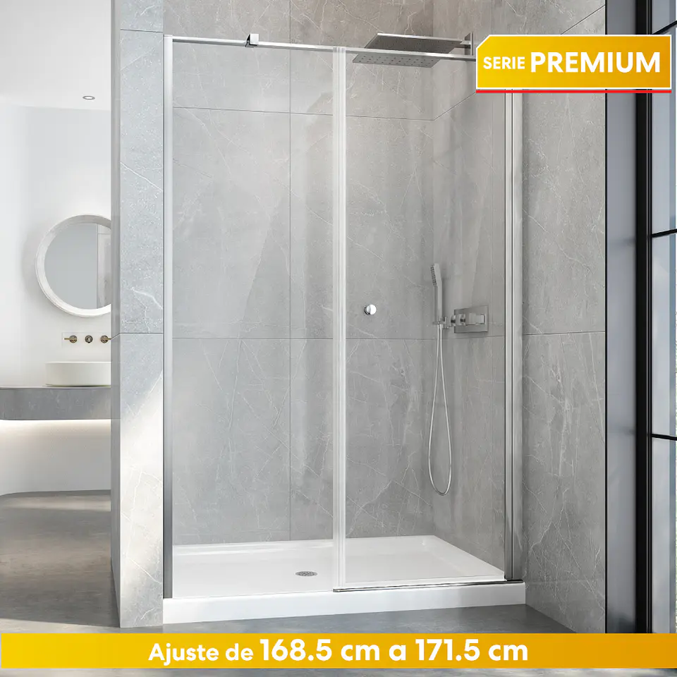 Set Mampara Abatible con Hoja fija para cierre de 170x190 cm 6 mm espesor 1