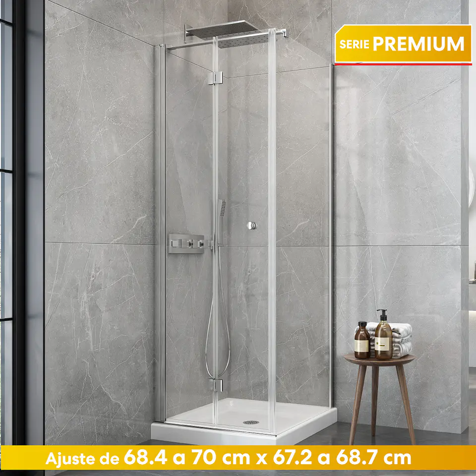 SET MAMPARA PLEGABLE PARA CIERRE ESQUINA 70 X 70 CM 1