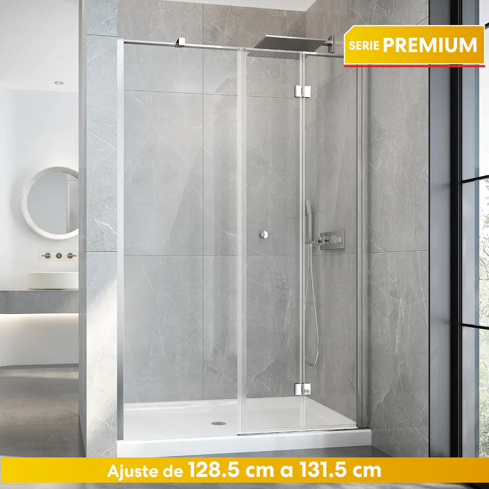 Set Mampara Plegable con Hoja fija para cierre de 130x190 cm 6 mm espesor 1