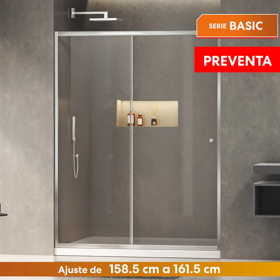 [PREVENTA] Mampara corredera frontal 160X190 cm Basic 1