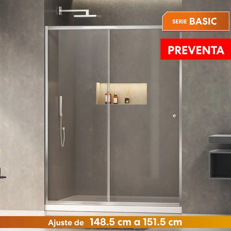 [PREVENTA] Mampara corredera frontal 150X190 cm Basic 1