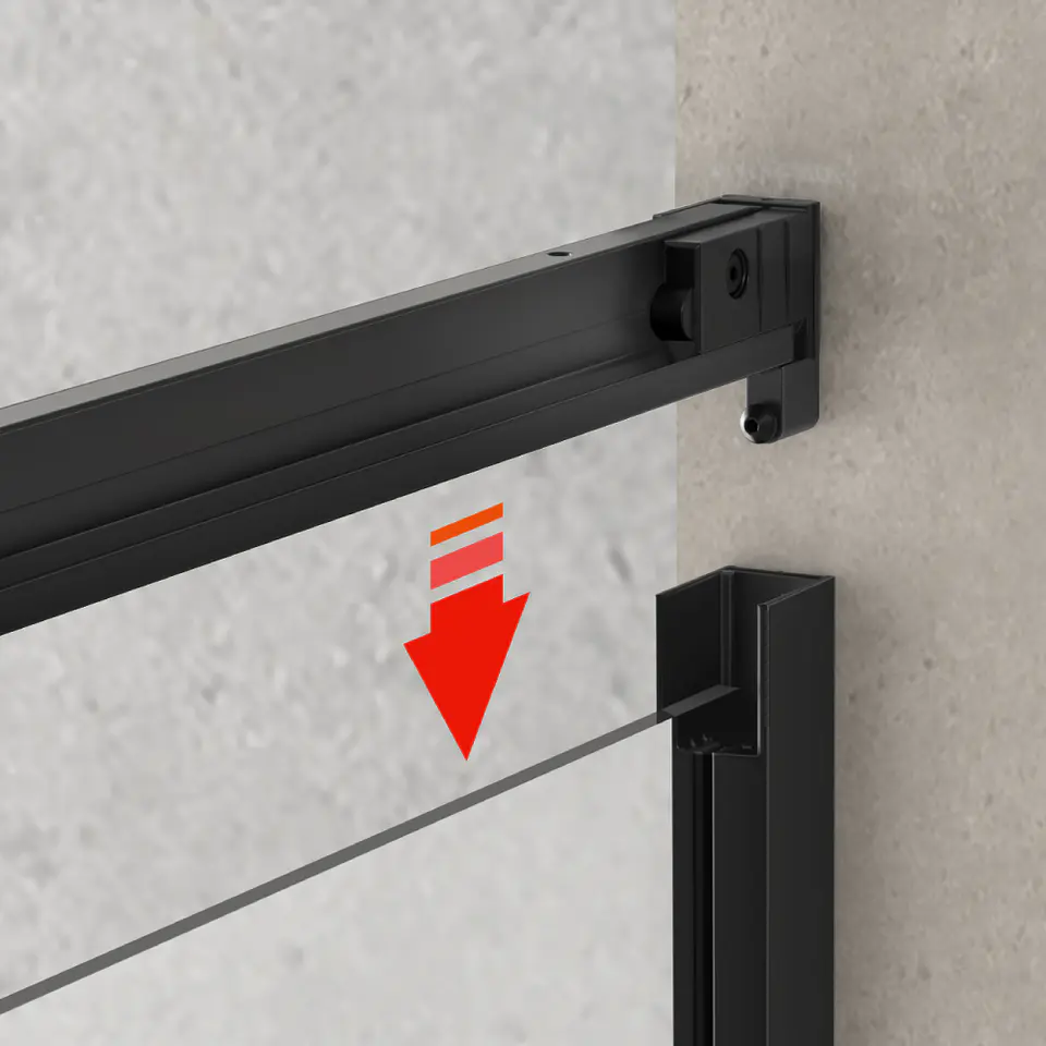 [PREVENTA] Mampara Corredera Frontal 150x190 cm Matte Black LIGHT 3