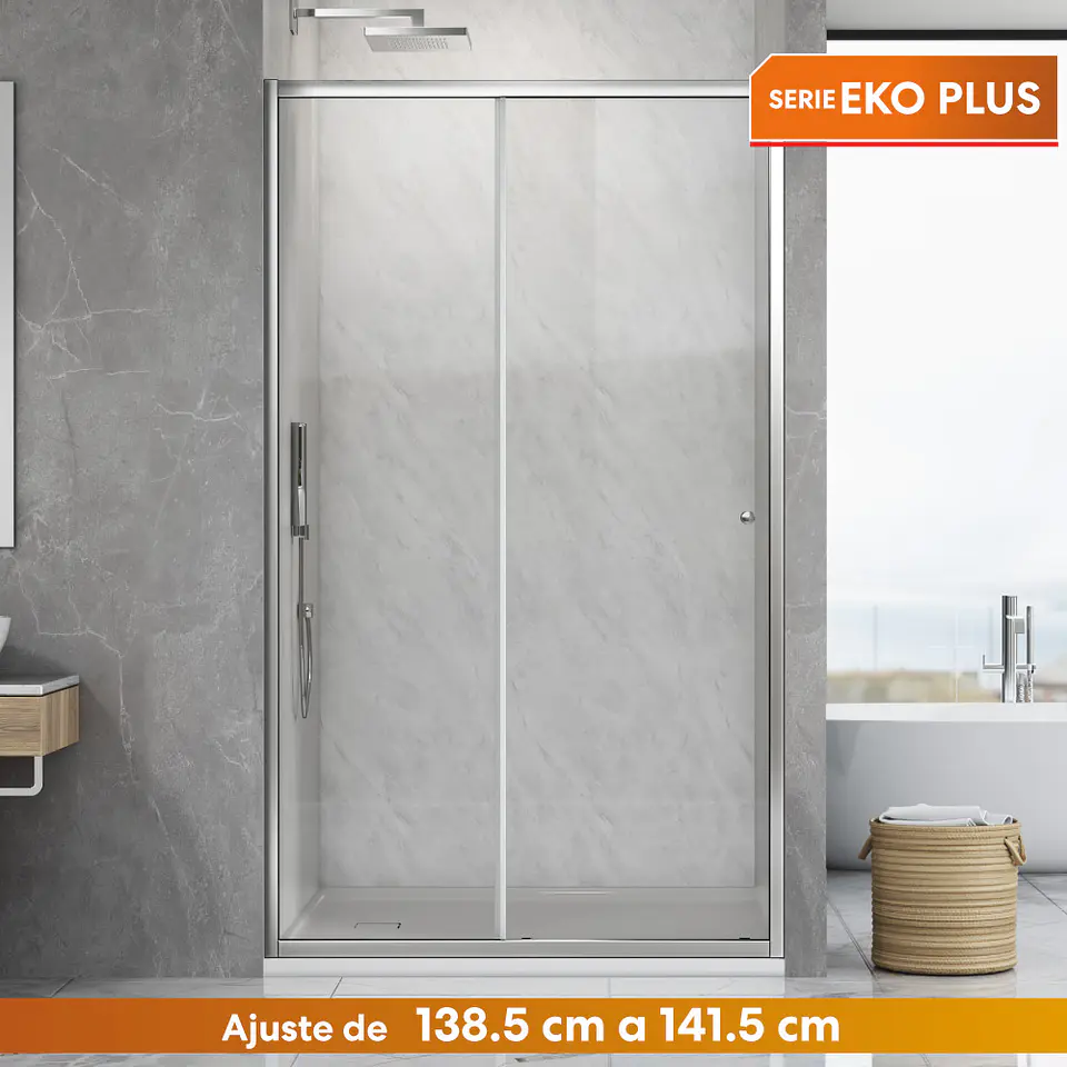 Mampara corredera frontal 140X190 cm EKO Plus 1