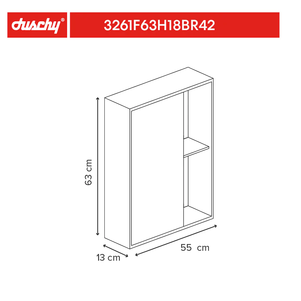 Mueble Botiquín con espejo 63x13x55 cm Gris BR43 4