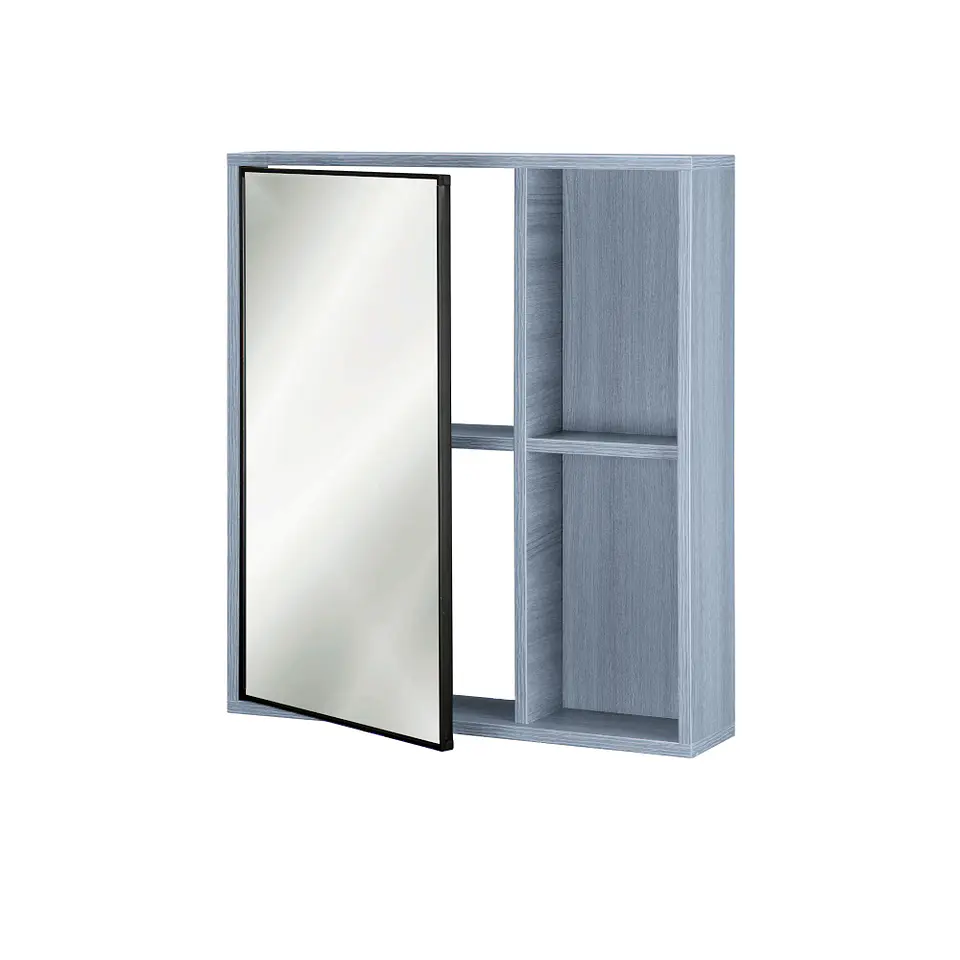 Mueble Botiquín con espejo 63x13x55 cm Gris BR43 3