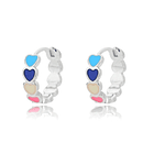 Pendientes De Aro Con Forma De Corazón Multicolor De Acero Inoxidable 6