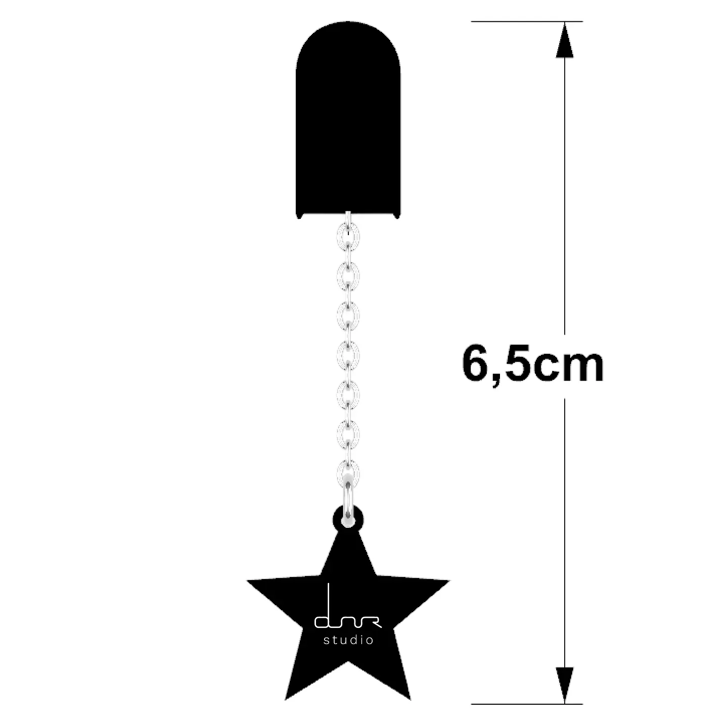 Ear Clip Black Star 4