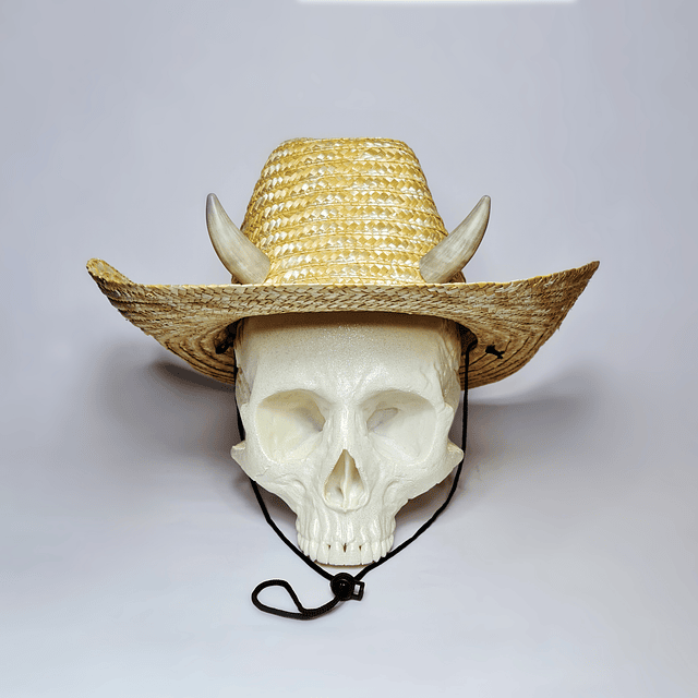 Straw Hat with Horns