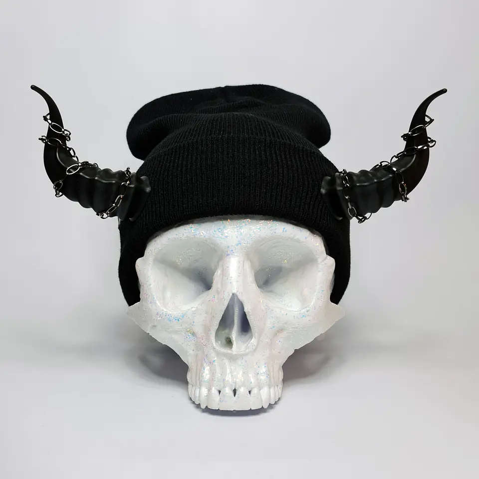Lucifer Beanie With Chains 2