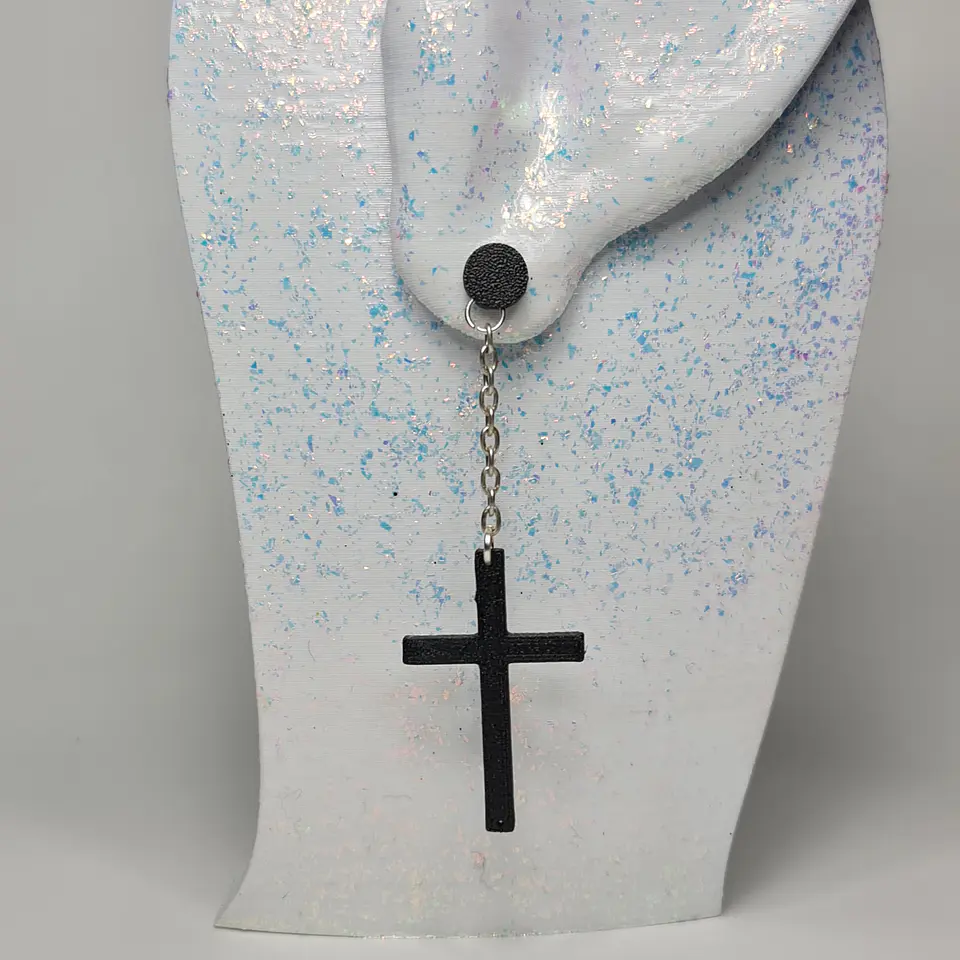 Cross Pendant Hoop 2