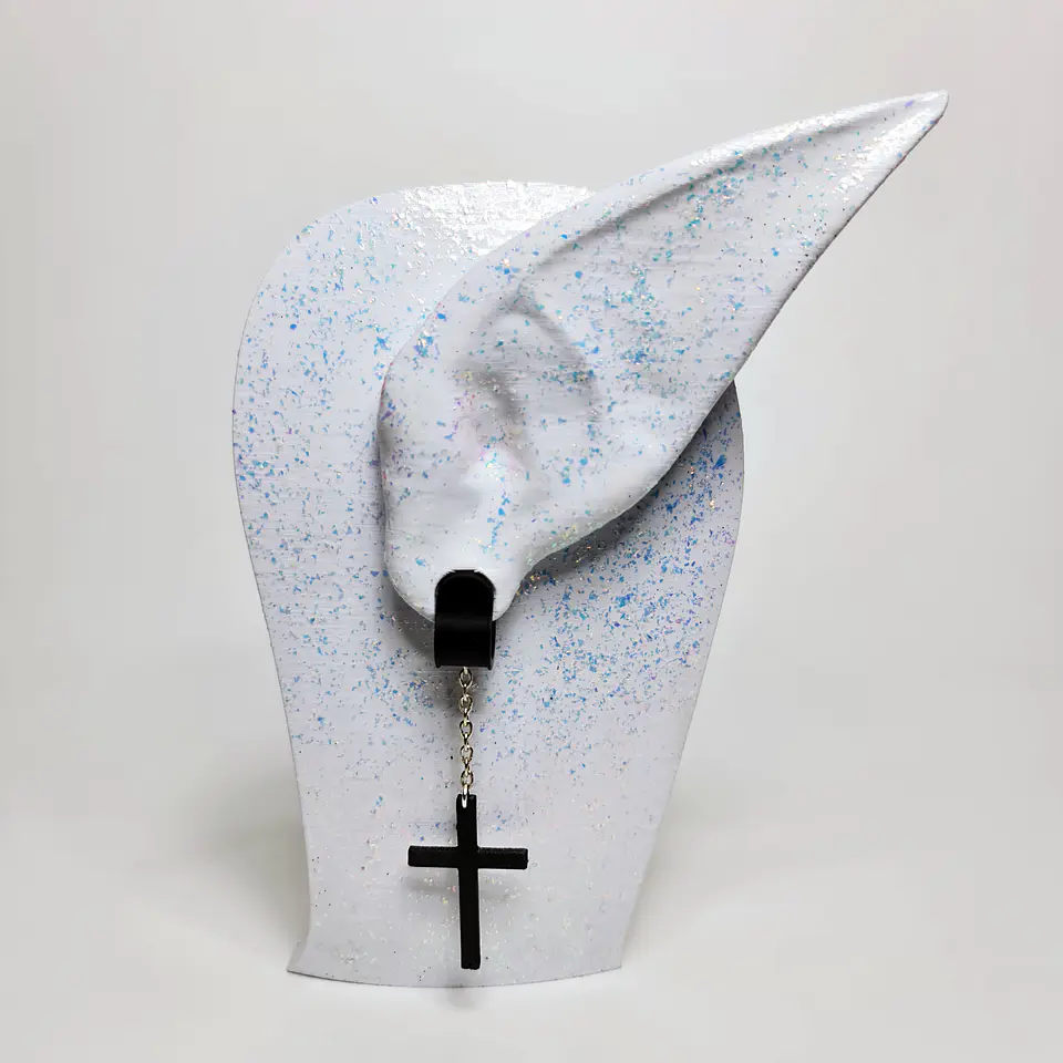 Ear Clip Cross Pendant 2