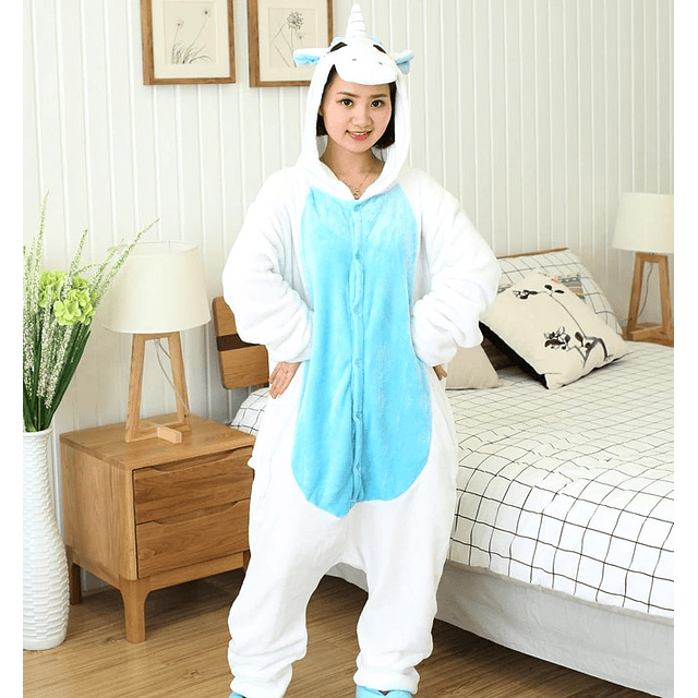 Pijama Unicornio Blanco con Azul