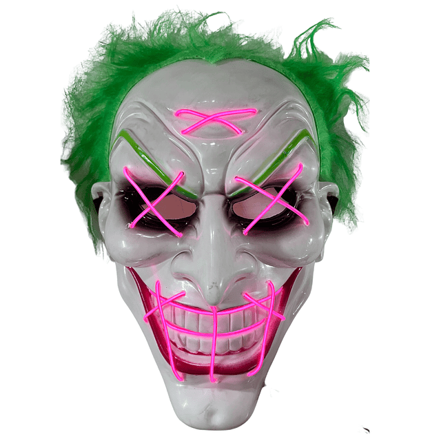 Mascara De Guasón Joker Con Luces Led Halloween Disfraz