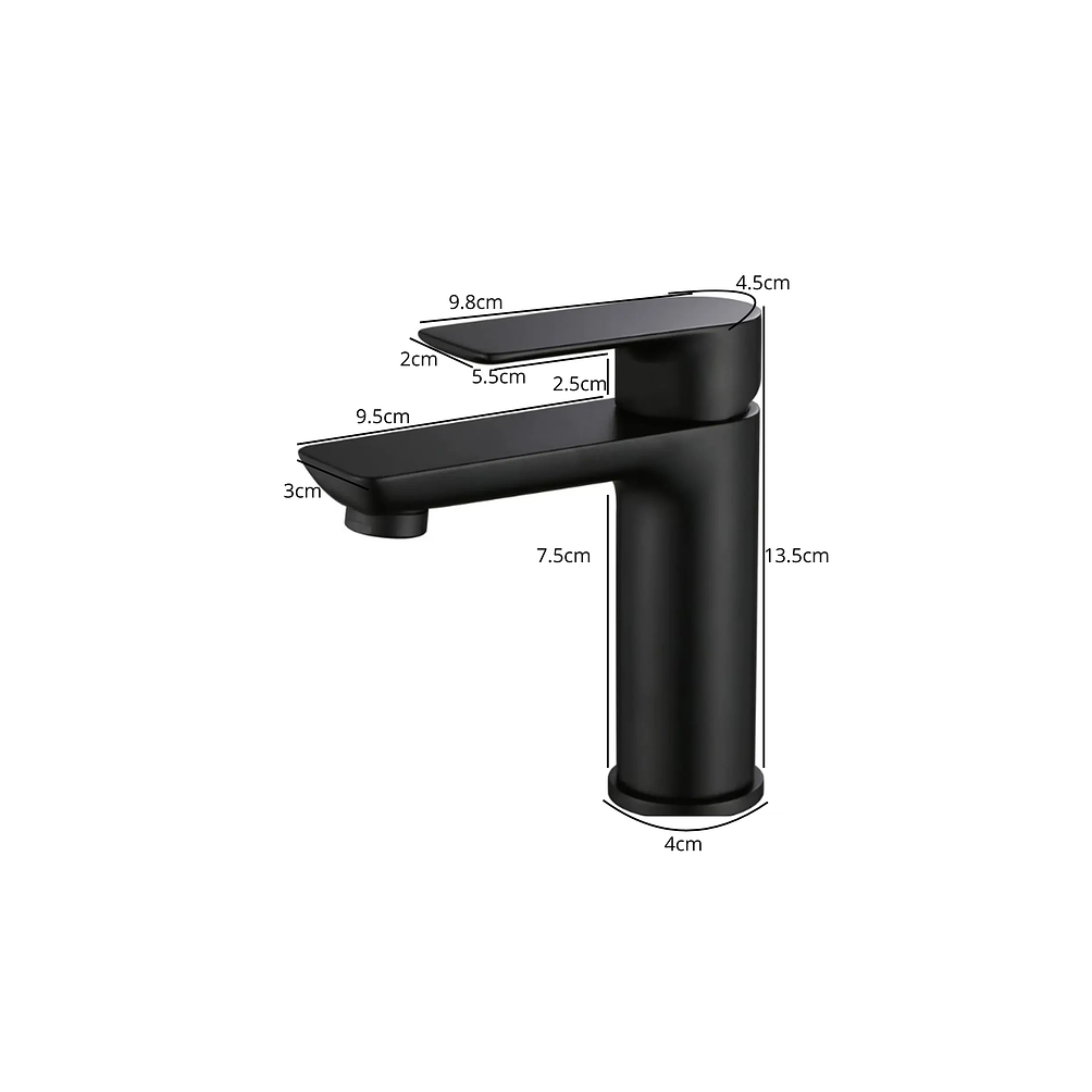 Llave Monomando Para Lavamanos Negro Mate  2