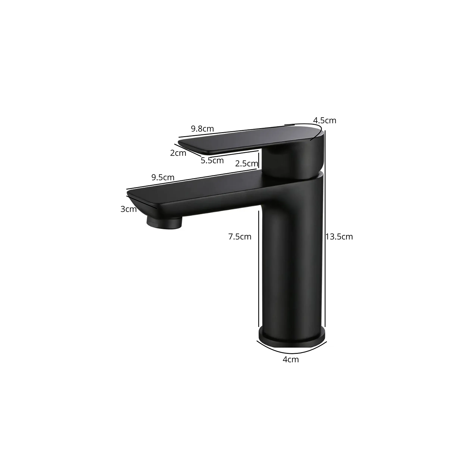 Llave Monomando Para Lavamanos Negro Mate  2