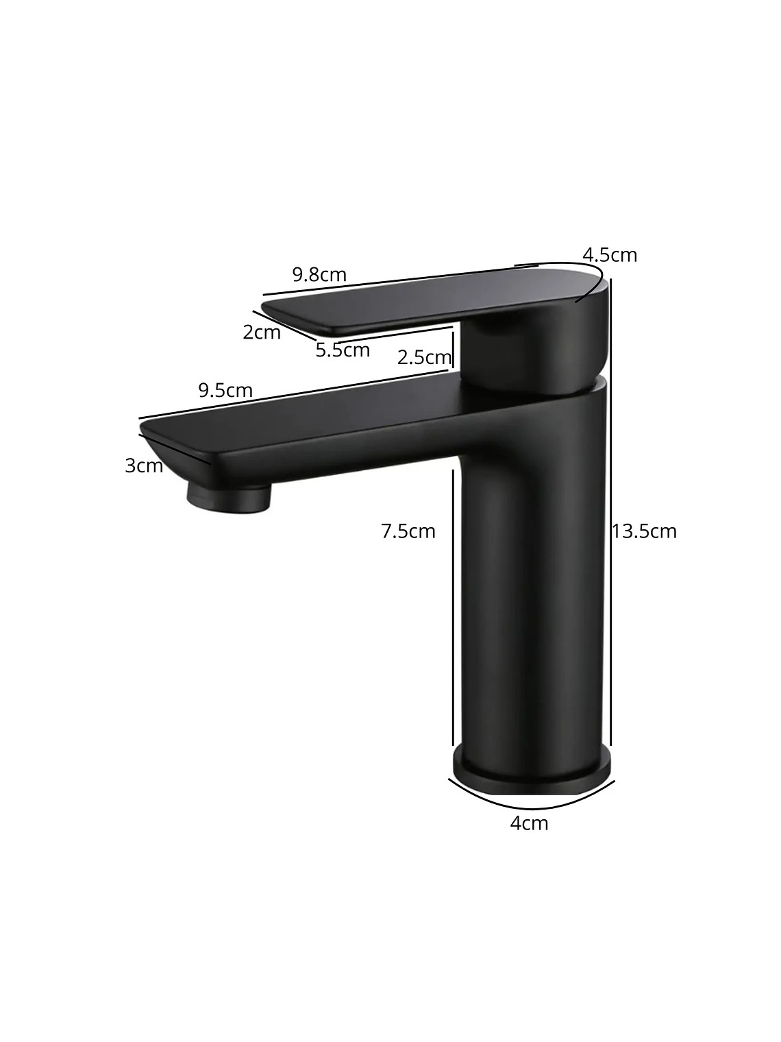 Llave Monomando Lavamanos Negro mate  2