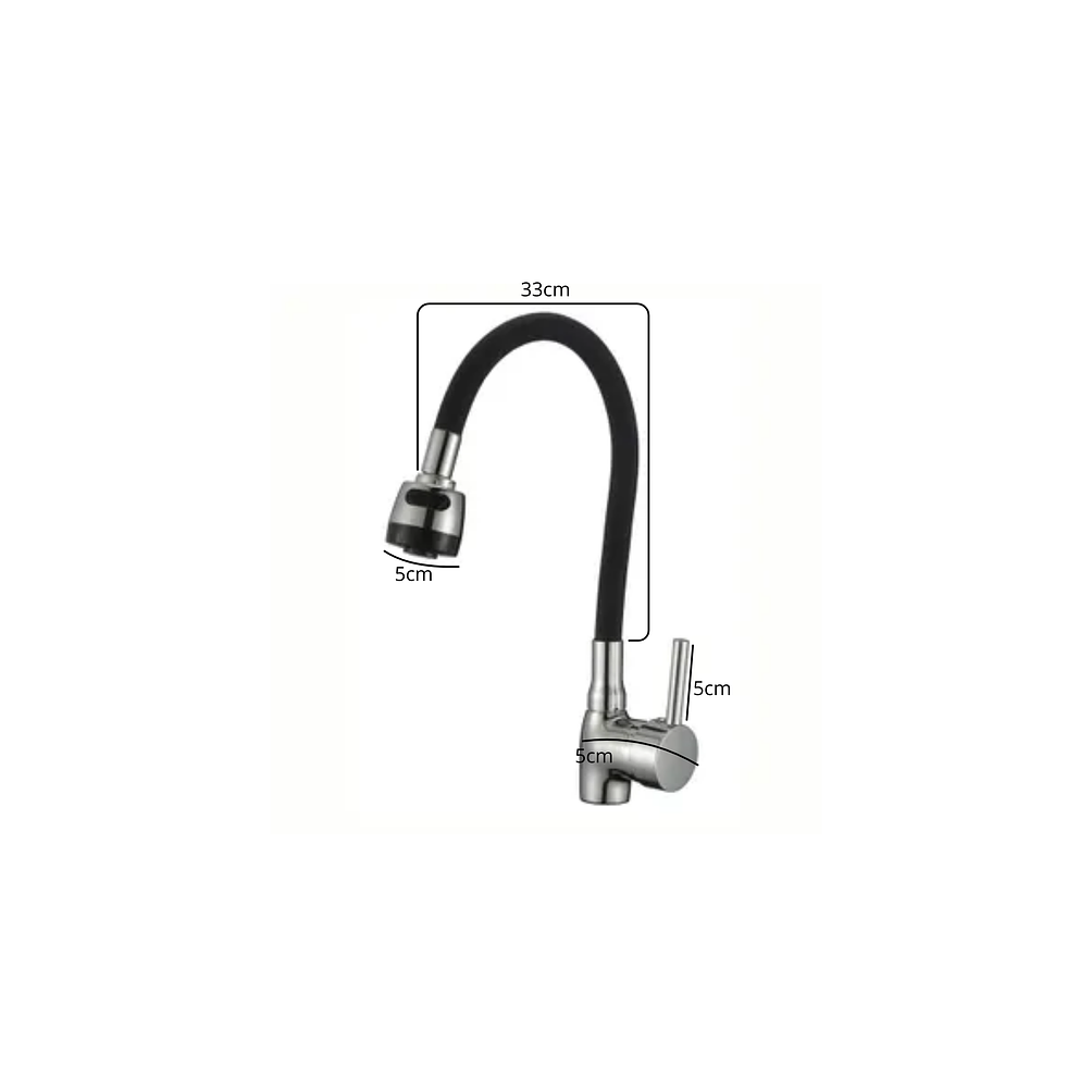 Llave Monomando Flexible Para Lavaplatos Negra 2