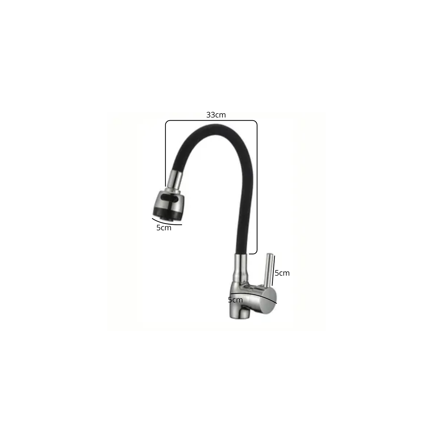 Llave Monomando Flexible Para Lavaplatos Negra 2